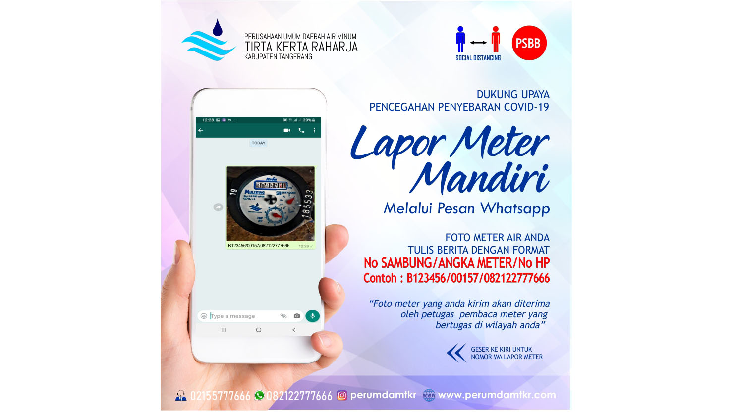 Lapor Meter Perumdam TKR Bisa Lewat WhatsApp