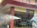 Polda Banten Dan Jajaran Semprot Disinfektan Mako Brimob dan MOS