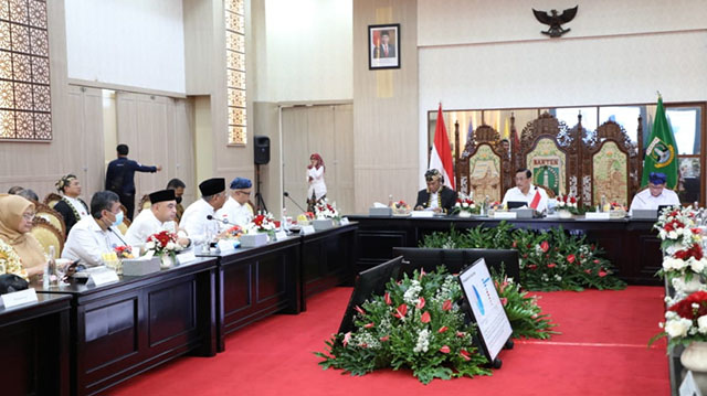 rapat koordinasi di Aula Pendopo Gubernur Banten KP3B Serang