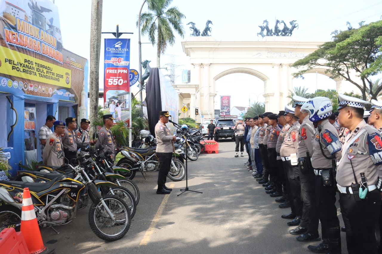 kapolresta tangerang intruksikan untuk perkuat keamanan arus mudik